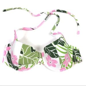 Cia Maritima Bikini halter top hibiscus pink